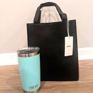 Baggu black medium leather tote